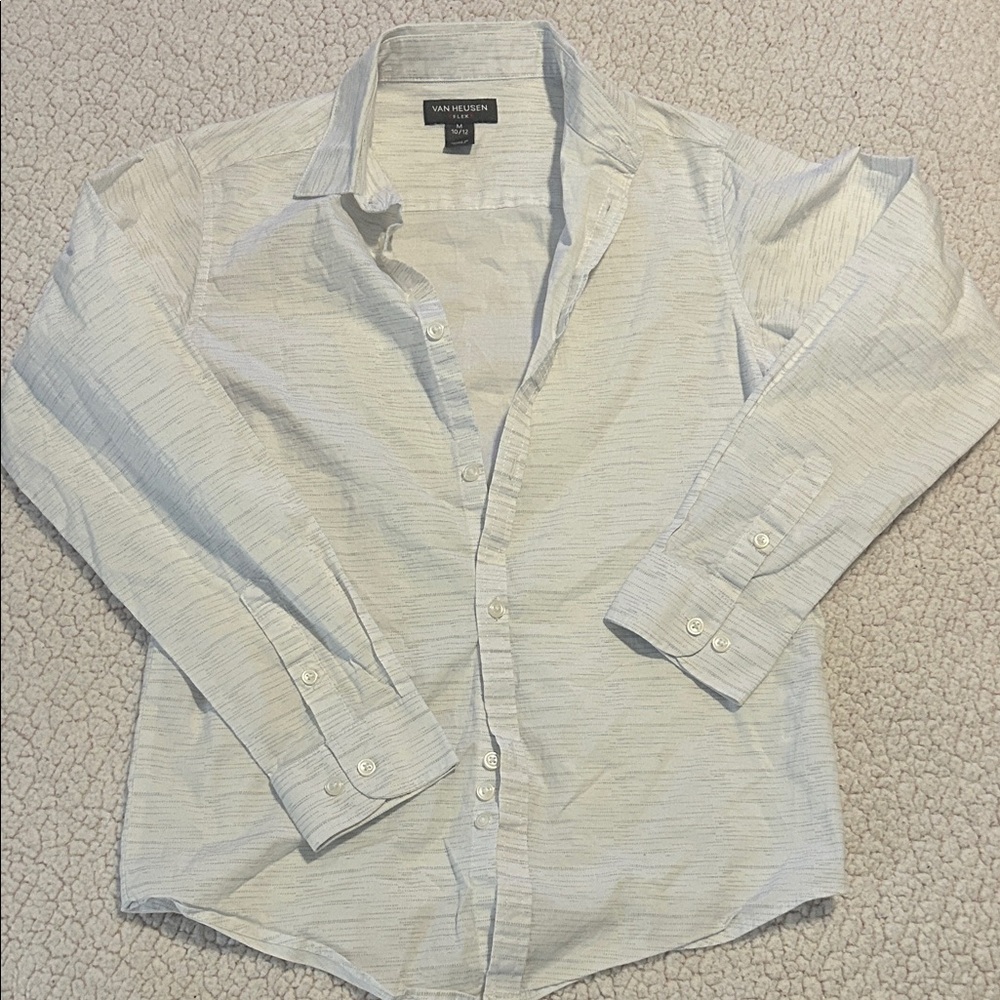 Boys Van Heusen Striped Gray Shirt
